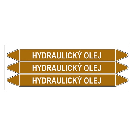 Značení potrubí, hydraulický olej,3 ks, 355 × 37 mm